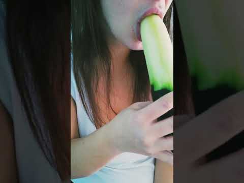 Asmr #shorts from custom - play with cucumber - wet mouth sounds