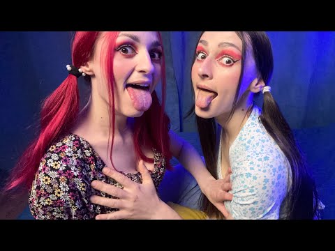 ASMR Scratching Fabric Twins Sisters ❤️