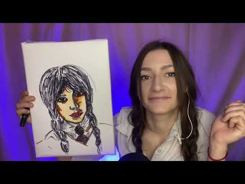 ASMR 😊I draw a Wednesday 🤫Sounds of pencil and markers🤭