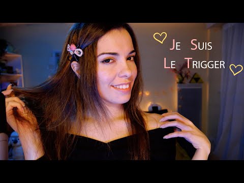 ASMR FR ~ Je suis le Trigger ♡ Skin Scratching - Hair Play - Mouth Sounds - Hand Sounds - Breathing