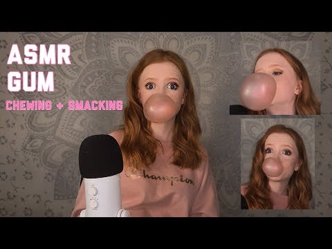 {ASMR} GUM Chewing + Smacking + Blowing