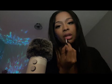 asmr lipgloss application | pumping + tapping + clicky mouth sounds