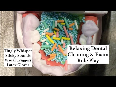 ASMR Relaxing Dental Cleaning & Exam | Tingly Female Whisper | Sticky Sounds | Visual Triggers