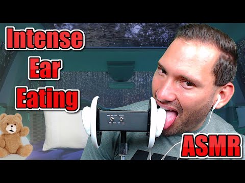 ASMR - Intense Ear Eating In A Car (With Rain)