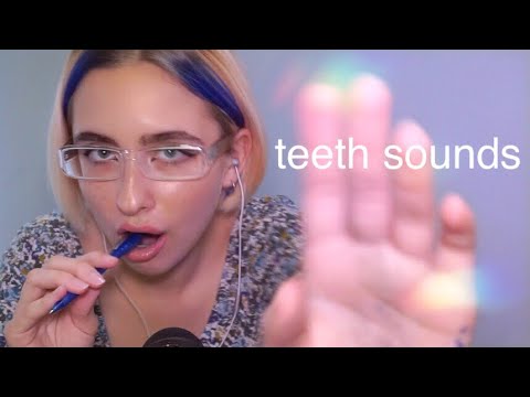 ASMR - teeth tapping with unintelligible + shivery whispers