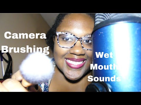 ASMR *Camera brushing & wet mouth sounds | Janay D ASMR