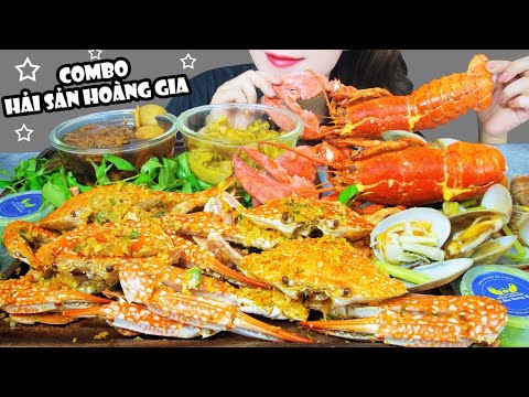 ASMR ROYAL SEAFOOD COMBO ( HAPPY 20/10 ) CRAB , ABALONE , GEODUCK , LOBSTER EATING SOUNDS| LINH-ASMR