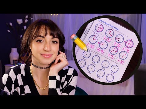 ASMR | Filling Out Classroom Worksheets in Soft Plastic Sleeves