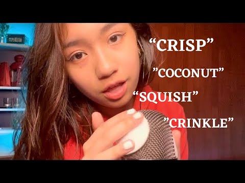 ASMR ~ Tingly Trigger Words & Cotton Pad On The Mic