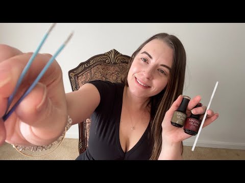 ASMR Nail and Brow Salon Role Play (gel manicure, brow tint/shape with realistic sounds)
