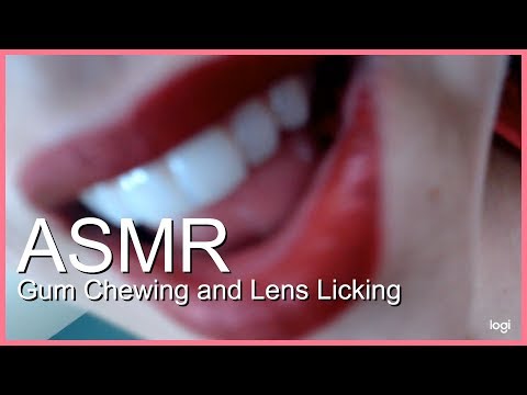 Lens licking with gum chewing and kisses