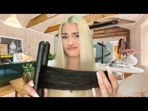 ASMR Girl Who Peaked in High School Does Your Hair (Brushing, Clipping, Personal Attention)