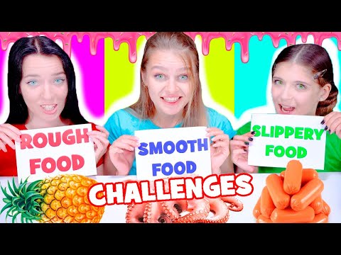 ASMR Smooth VS Rough VS Slippery Mukbang Food Challenge