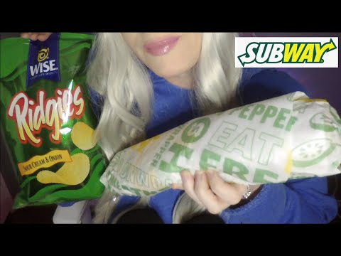 ASMR Subway Sandwich & Chips Mukbang | Whispered Chit Chat Ramble