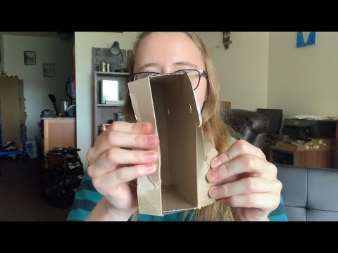Tapping On, Grasping, and Ripping a Cardboard Box ASMR (Minimal Talking)