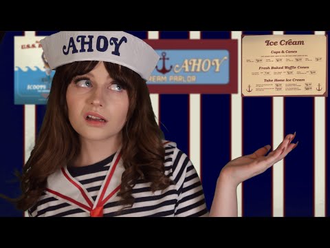 [ASMR] Scoops Ahoy ⚓ Ice Cream Parlor: Stranger Things