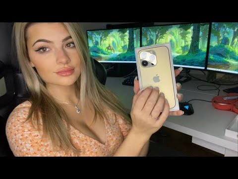 iPhone 14 pro unboxing ft. airpods max - ASMR tapping/scratching no talking