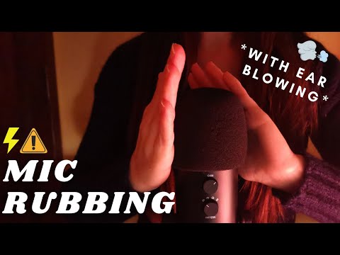 ASMR - FAST AND AGGRESSIVE MIC RUBBING, stroking with FOAM COVER and EAR BLOWING | brain melting