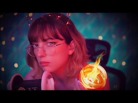 ASMR demon tortures your ears with fiery candle - no talking