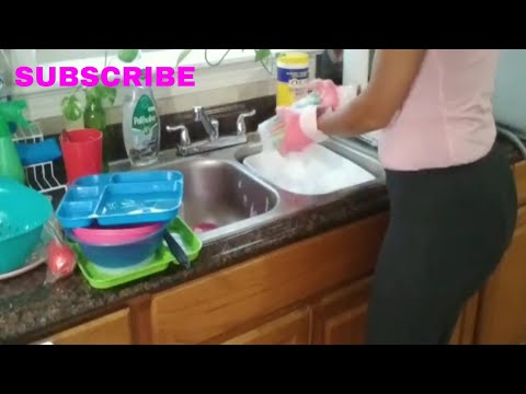 CLEAN🧽 WITH ME WASHING DISHES #watersounds #washingdishes #asmr #cleaning