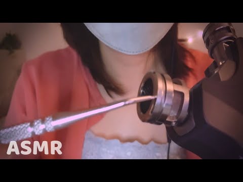ASMR ステンレス耳かきでマイクかりかりしながら囁きます👄金属音⚡Microphone Scratching With Stainless Steel Ear Pick & Whispers