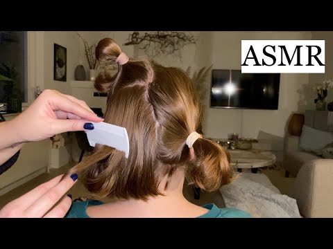 ASMR | LICE CHECK ON MY SISTER 🤍 (hair sectioning, hair brushing, scalp attention, no talking)