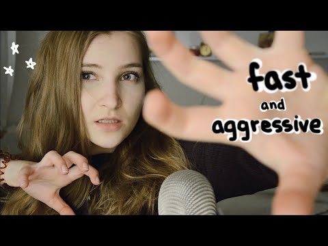 Fast and Aggressive ASMR || Unpredictable random triggers (hand sounds, tapping, dry mouth sounds)