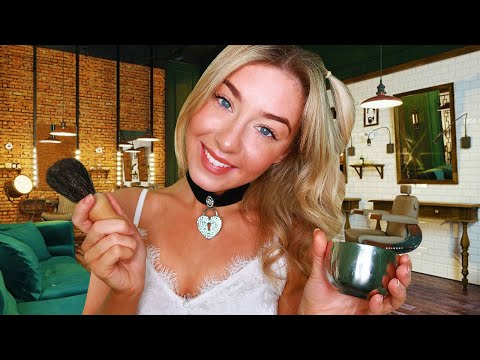 ASMR FOR MEN Hot Towel Shave 🤍💈| Barbershop Roleplay