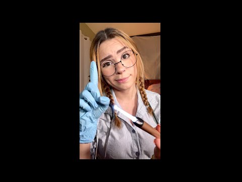 ASMR Nurse Exam BUT SHE JUST STARTED💀 #shorts Asmr tiktok for sleep and relaxation medical exam ❤️