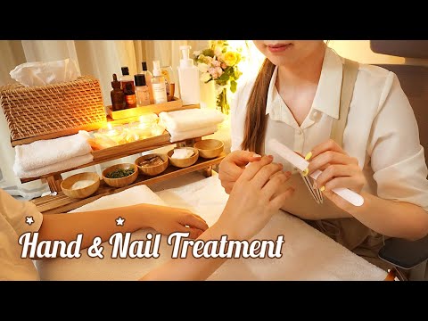 ASMR Gentle Hand Massage & Nail Care🧡 scrubs, hand mask, mist, essential oil