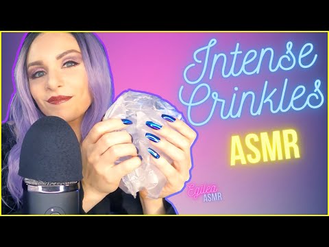 ASMR Intense Crinkles with Blue Yeti,Tingly Plastic wrap on mic,Scratching and Touching.(No Talking)