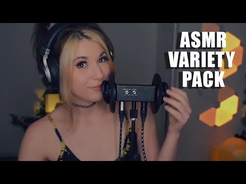 ASMR Variety Pack // Lotion Ear Massage ⭐Headphone tapping ⭐Glass water sounds ⭐Ear Licking
