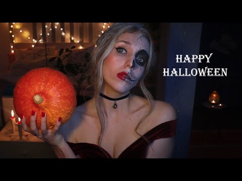 ASMR 🎃 Halloween Trigger Words (Darkness, Spooky, Candy..+),  Pumpkin Tapping, Ghosts Haunt 👻