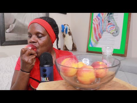 JUST RIGHT PEACHES ASMR EATING SOUNDS