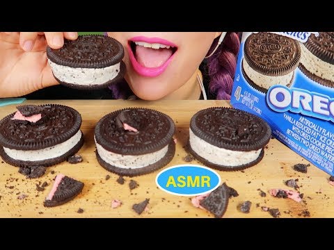 ASMR OREO COOKIE ICE CREAM SANDWICH | 오레오 쿠키 아이스크림 샌드위치 리얼사운드 | CURIE. ASMR