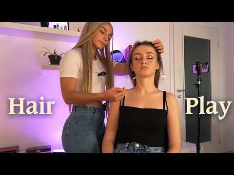 Real Person Massage and HAIR Play ASMR for Deep Sleep (neck, back, shoulders, hands) | soft spoken