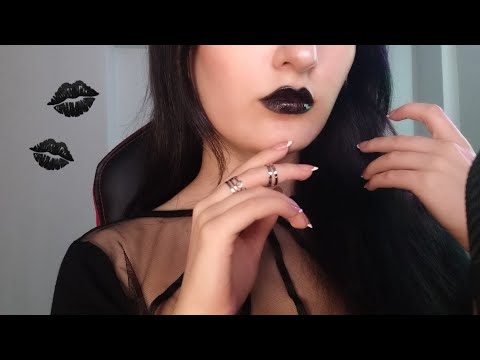 ASMR| Sticking black kiss marks on your face🔥🖤