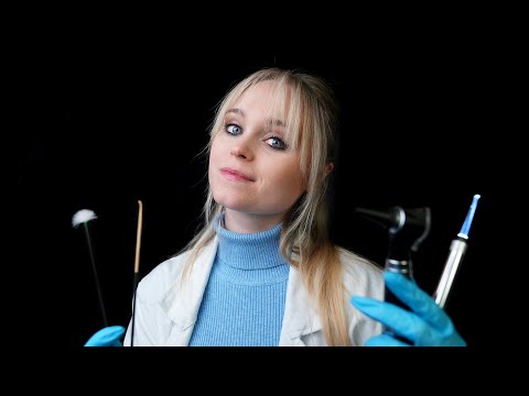ASMR | INTENSE ear inspection and cleaning (with rain sounds)