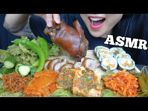 ASMR KOREAN SIDE DISHES with PORK KNUCKLE (EATING SOUNDS) NO TALKING | SAS-ASMR