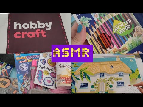 Whispered ASMR Hobbycraft Haul = Arts Craft  show & tell and tingly sounds !