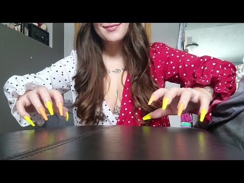 ASMR- FAST Leather Tapping & Scratching (LONG Nails)