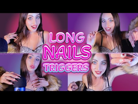 ASMR {Long Nails Triggers} 🥰💕 Tapping, Scratching, Hand Movements | For Your Deep Relaxation 🤤🧸