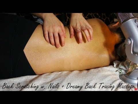 ASMR Back Scratching w. Nails + HYPNOTIZING Back Tracing for Ultimate Relaxation (Rain, Skin Sounds)