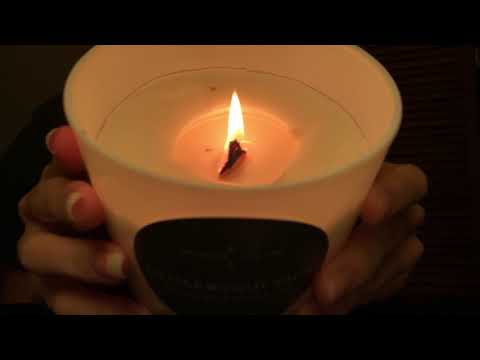 ASMR | candle crackling, burning, tapping | whispering