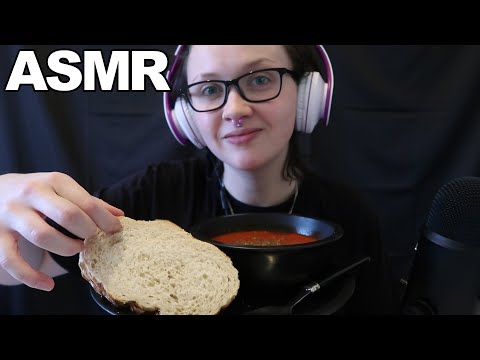 ASMR Tomato Soup & Fresh Tiger Bread [Eating Sounds- No Talking]