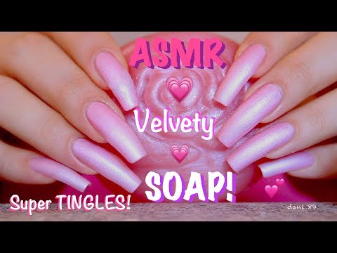 💕VELVET PINK ❀ Super TINGLES💗Your favorite TRIGGER for a satisfying ASMR: SOAP-scratching & tapping💖