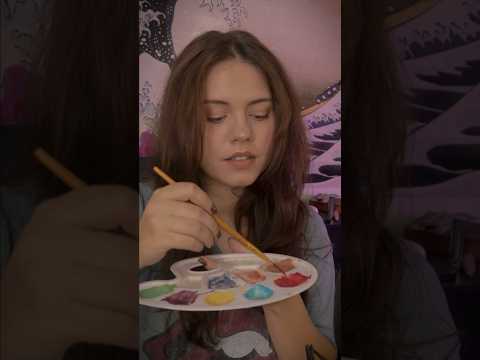 Painting your face with Edible Paint #asmr #spitpainting #asmrsounds
