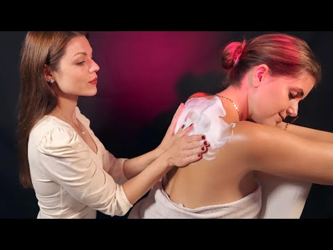 [Real Person] ASMR Massage & Backwash ON ME | sanfte Rückenmassage mit Öl & Schaum deutsch/german