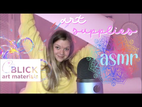 asmr art supplies unboxing haul 🎨 ~ BLICK print making materials pure whispering + paper sounds