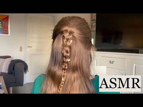 ASMR | *RELAXING* hair styling with cute hair jewelry 🦋 (hair play, brushing, spraying, no talking)